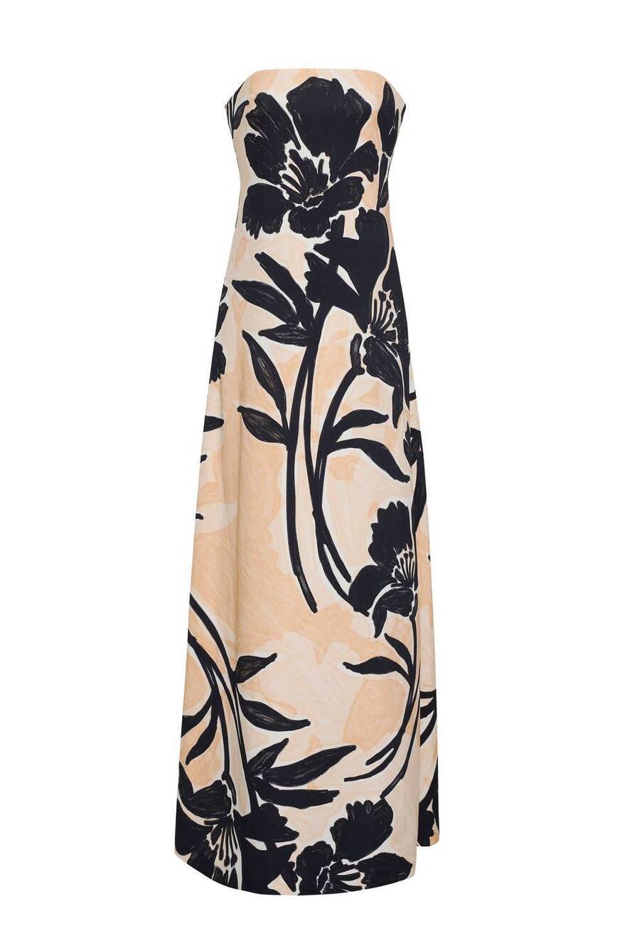 NEW CARA CARA women's benita maxi dress in flora shadow ginger